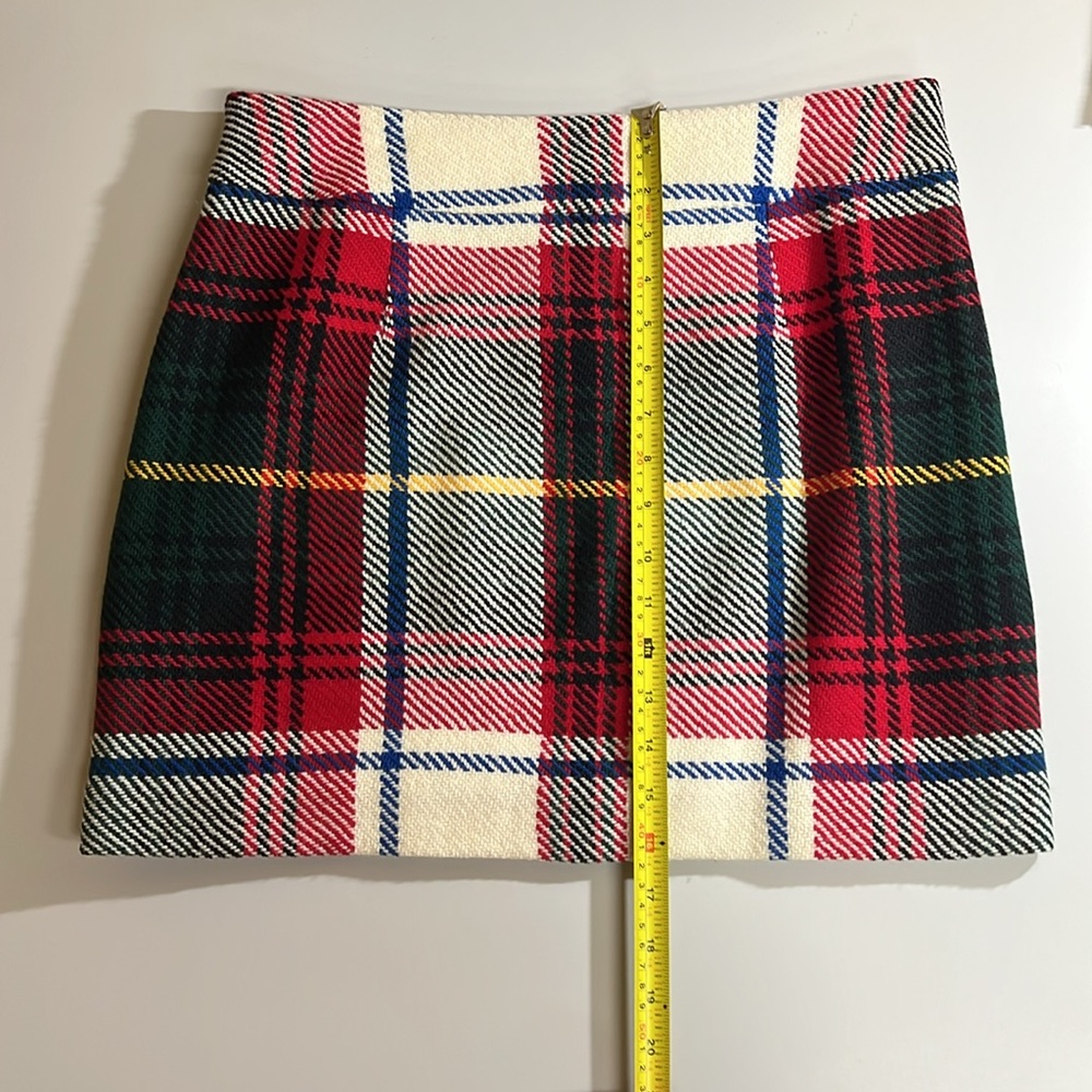 J. Crew Plaid Wool A-line Mini Skirt Size 6 - Picture 7 of 7
